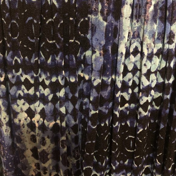 Spense Ruched Gathered Blue Black and Teal Skirt Size L - Picture 3 of 6